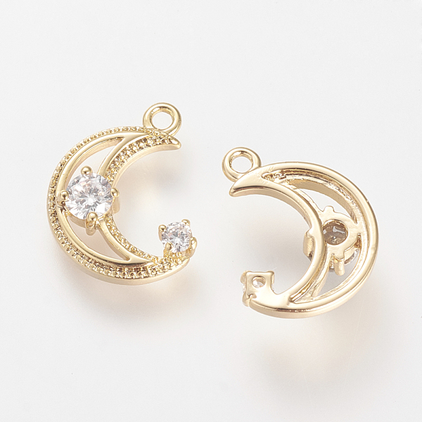 PandaHall Brass Micro Pave Cubic Zirconia Charms, Nickel Free, Real 18K Gold Plated, Moon, 14x10.5x3mm, Hole: 1.5mm Brass+Cubic Zirconia...
PandaHall Brass Micro Pave Cubic Zirconia Charms, Nickel Free, Real 18K Gold Plated, Moon, 14x10.5x3mm, Hole: 1.5mm Brass+Cubic Zirconia...