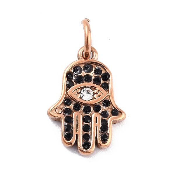 PandaHall Ion Plating(IP) 304 Stainless Steel Embedded Rhinestone Pendants, with Jet Rhinestone & Jump Ring, Hamsa Hand/Hand of Miriam with..., Black
PandaHall Ion Plating(IP) 304 Stainless Steel Embedded Rhinestone Pendants, with Jet Rhinestone & Jump Ring, Hamsa Hand/Hand of Miriam with..., Black