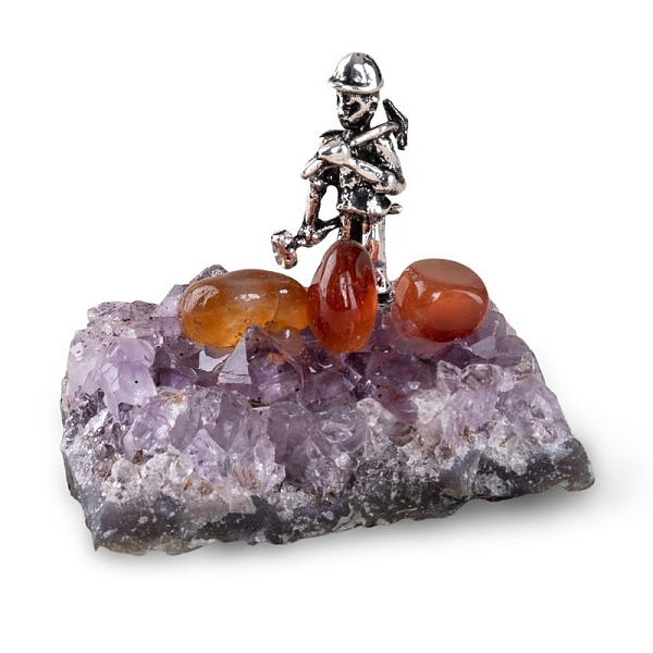 PandaHall Natural Amethyst Cluster Ornaments, Alloy Miner Holder for Home Office Home Feng Shui Decoration, 40~60mm Amethyst Nuggets
PandaHall Natural Amethyst Cluster Ornaments, Alloy Miner Holder for Home Office Home Feng Shui Decoration, 40~60mm Amethyst Nuggets