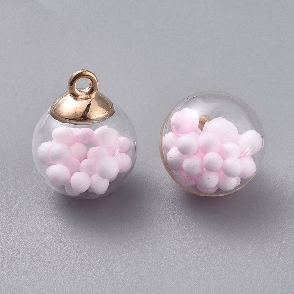 PandaHall Transparent Glass Globe Pendant, with Glass Beads inside and CCB Plastic Pendant Bails, Round, Golden, Pearl Pink, 21x16mm, Hole...
PandaHall Transparent Glass Globe Pendant, with Glass Beads inside and CCB Plastic Pendant Bails, Round, Golden, Pearl Pink, 21x16mm, Hole...