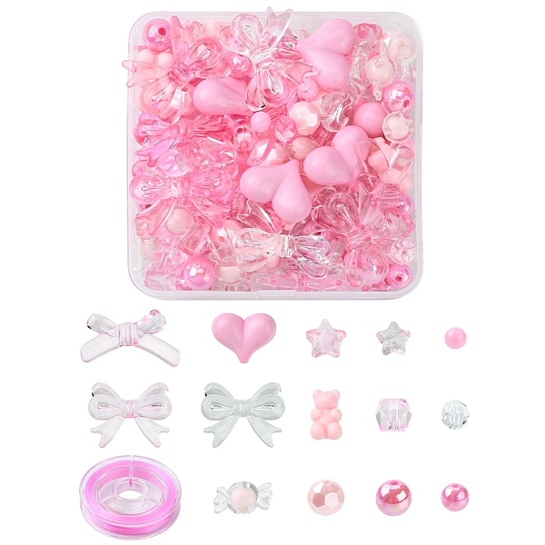 PandaHall DIY Cute Beaded Stretch Bracelet Making Kit, Including Star & Square & Candy & Heart & Bowknot & Bear & Round Acrylic Beads..., Pink
PandaHall DIY Cute Beaded Stretch Bracelet Making Kit, Including Star & Square & Candy & Heart & Bowknot & Bear & Round Acrylic Beads..., Pink
