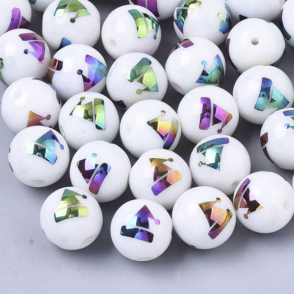PandaHall Christmas Opaque Glass Beads, Round with Electroplate Christmas Hat Pattern, Multi-color Plated, 10mm, Hole: 1.2mm Glass Round..., White
PandaHall Christmas Opaque Glass Beads, Round with Electroplate Christmas Hat Pattern, Multi-color Plated, 10mm, Hole: 1.2mm Glass Round..., White