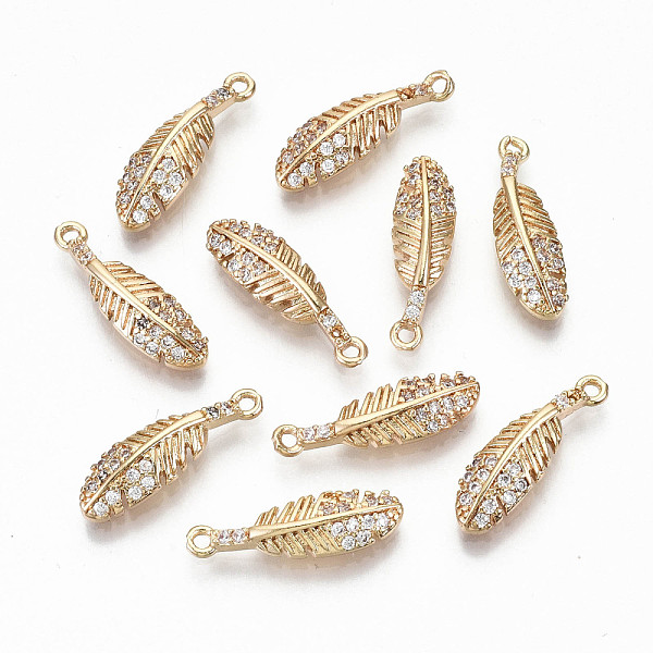 PandaHall Brass Micro Pave Cubic Zirconia Pendants, Light Gold, Long-Lasting Plated, Cadmium Free & Lead Free, Feather, Clear, 17x5x2.5mm...
PandaHall Brass Micro Pave Cubic Zirconia Pendants, Light Gold, Long-Lasting Plated, Cadmium Free & Lead Free, Feather, Clear, 17x5x2.5mm...