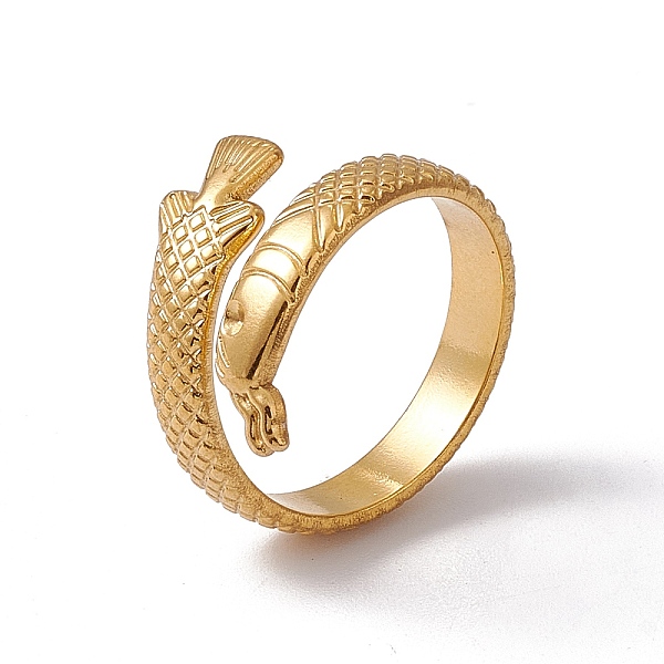 PandaHall Ion Plating(IP) 304 Stainless Steel Ring Arowana Fish Wrap Open Cuff Ring for Women, Real 18K Gold Plated, US Size 7 1/4(17.5mm)...
PandaHall Ion Plating(IP) 304 Stainless Steel Ring Arowana Fish Wrap Open Cuff Ring for Women, Real 18K Gold Plated, US Size 7 1/4(17.5mm)...