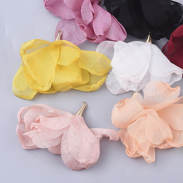 PandaHall Organza Fabric Big Pendants, with Golden Tone Iron Findings, Flower, Mixed Color, 60.5~80.5x45~76mm, Hole: 3mm Organza Flower..., Multicolor
PandaHall Organza Fabric Big Pendants, with Golden Tone Iron Findings, Flower, Mixed Color, 60.5~80.5x45~76mm, Hole: 3mm Organza Flower..., Multicolor