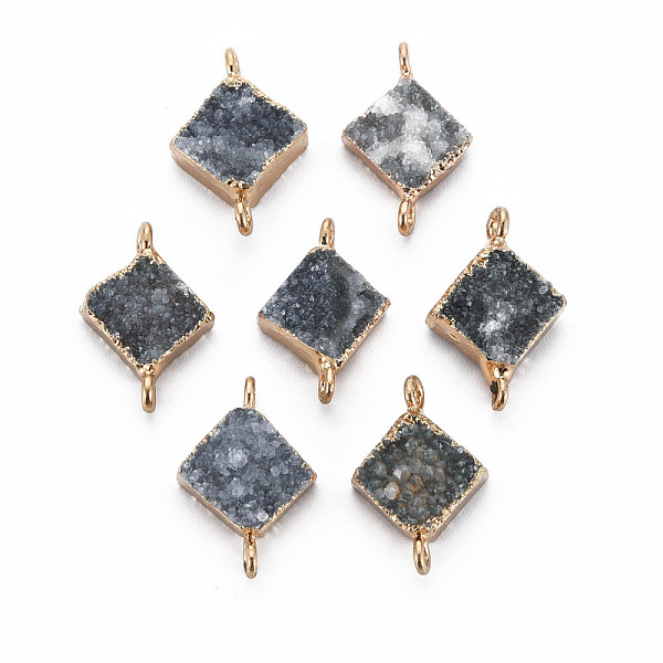 PandaHall Natural Druzy Agate Links Connectors, with Edge Golden Plated Iron Loops, Dyed, Rhombus, Gray, 20~20x14.5x5mm, Hole: 1.8mm Natural...
PandaHall Natural Druzy Agate Links Connectors, with Edge Golden Plated Iron Loops, Dyed, Rhombus, Gray, 20~20x14.5x5mm, Hole: 1.8mm Natural...