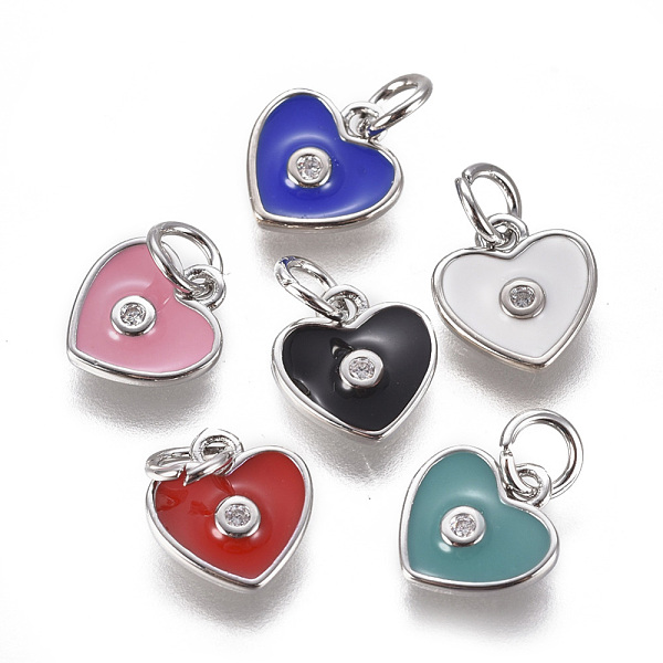 PandaHall Brass Micro Pave Cubic Zirconia Pendants, with Enamel, Heart, Platinum, Mixed Color, 10x9x2mm, Hole: 3mm Brass+Cubic..., Multicolor
PandaHall Brass Micro Pave Cubic Zirconia Pendants, with Enamel, Heart, Platinum, Mixed Color, 10x9x2mm, Hole: 3mm Brass+Cubic..., Multicolor