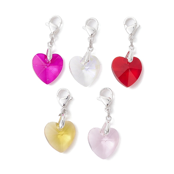 PandaHall Glass Heart Pendant Decoration, with 304 Stainless Steel Lobster Claw Clasps, Silver, 32~33mm Glass Heart Multicolor
PandaHall Glass Heart Pendant Decoration, with 304 Stainless Steel Lobster Claw Clasps, Silver, 32~33mm Glass Heart Multicolor