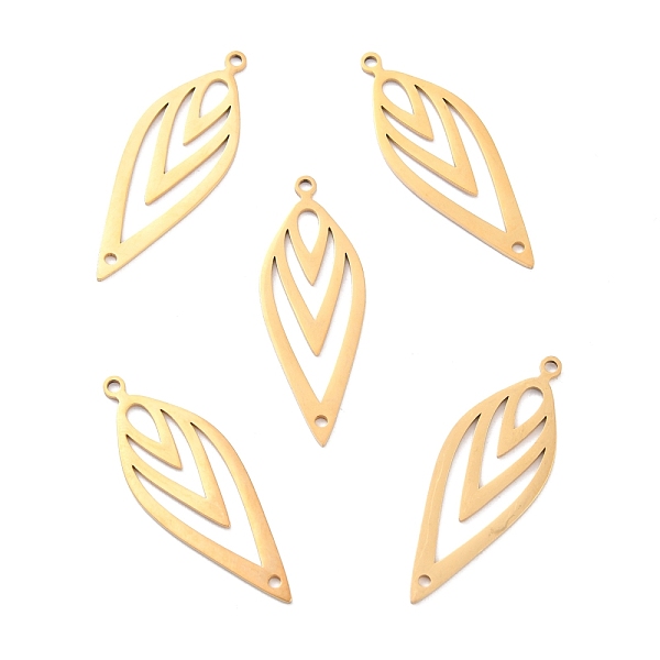 PandaHall Ion Plating(IP) 201 Stainless Steel Connector Charms, Laser Cut, Leaf, Golden, 38x14x1mm, Hole: 1.6mm 201 Stainless Steel Leaf
PandaHall Ion Plating(IP) 201 Stainless Steel Connector Charms, Laser Cut, Leaf, Golden, 38x14x1mm, Hole: 1.6mm 201 Stainless Steel Leaf