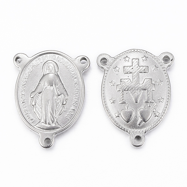 PandaHall 201 Stainless Steel Chandelier Component Links, 3 Loop Connectors, Oval with Virgin Mary, Rosary Center Pieces, Stainless Steel...
PandaHall 201 Stainless Steel Chandelier Component Links, 3 Loop Connectors, Oval with Virgin Mary, Rosary Center Pieces, Stainless Steel...