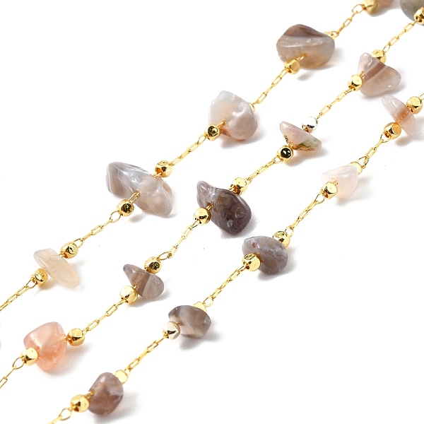 PandaHall Handmade Beaded Chain, with Brass Cable Chain & Chip Natural Botswana Agate Link Chain, Long-Lasting Plated, Soldered, Golden...
PandaHall Handmade Beaded Chain, with Brass Cable Chain & Chip Natural Botswana Agate Link Chain, Long-Lasting Plated, Soldered, Golden...