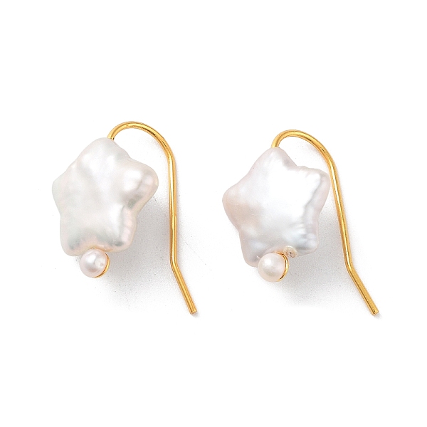 PandaHall Star Natural Pearl Dangle Earrings for Women, with Sterling Silver Findings, Real 18K Gold Plated, 20~23x13~14mm Pearl Star
PandaHall Star Natural Pearl Dangle Earrings for Women, with Sterling Silver Findings, Real 18K Gold Plated, 20~23x13~14mm Pearl Star