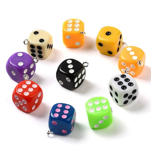 PandaHall Opaque Acrylic Pendants, Dice Charms with Platinum Plated Iron Loops, Mixed Color, 23x19x19mm, Hole: 2mm Iron+Resin Dice..., Multicolor
PandaHall Opaque Acrylic Pendants, Dice Charms with Platinum Plated Iron Loops, Mixed Color, 23x19x19mm, Hole: 2mm Iron+Resin Dice..., Multicolor