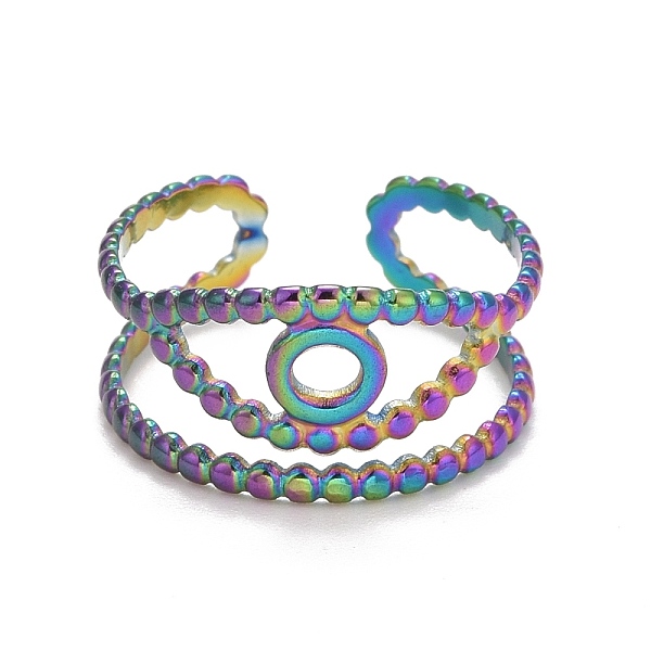 PandaHall Rainbow Color Ion Plating(IP) 304 Stainless Steel Evil Eye Open Cuff Ring for Women, US Size 8 1/4(18.3mm) 304 Stainless Steel...
PandaHall Rainbow Color Ion Plating(IP) 304 Stainless Steel Evil Eye Open Cuff Ring for Women, US Size 8 1/4(18.3mm) 304 Stainless Steel...