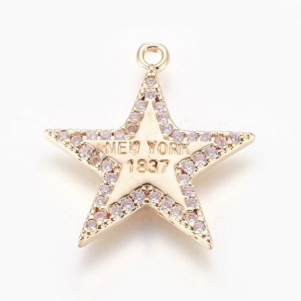 PandaHall Brass Cubic Zirconia Pendants, Star with Word, Clear, Light Gold, 24.5x22.5x2mm, Hole: 1.8mm Brass+Cubic Zirconia Star Clear
PandaHall Brass Cubic Zirconia Pendants, Star with Word, Clear, Light Gold, 24.5x22.5x2mm, Hole: 1.8mm Brass+Cubic Zirconia Star Clear