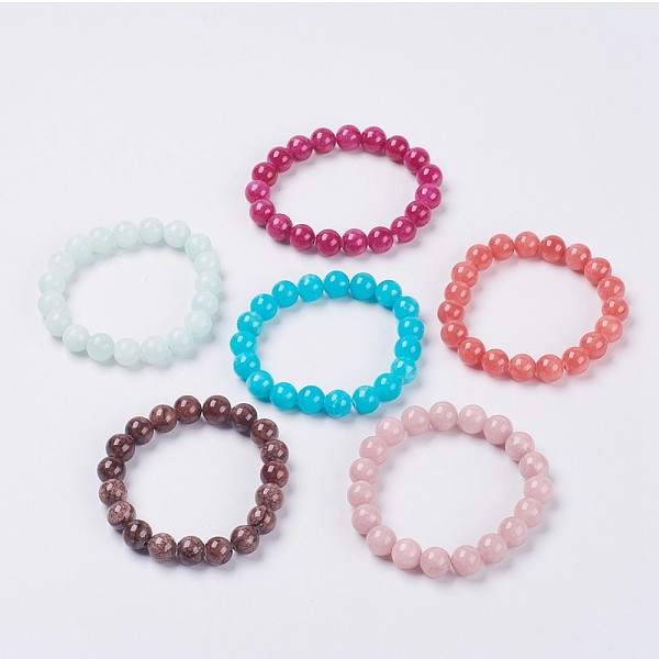 PandaHall Natural Yellow Jade Beaded Stretch Bracelet, Dyed, Round, Mixed Color, 2 inch(5cm), Beads: 6mm Jade Multicolor
PandaHall Natural Yellow Jade Beaded Stretch Bracelet, Dyed, Round, Mixed Color, 2 inch(5cm), Beads: 6mm Jade Multicolor