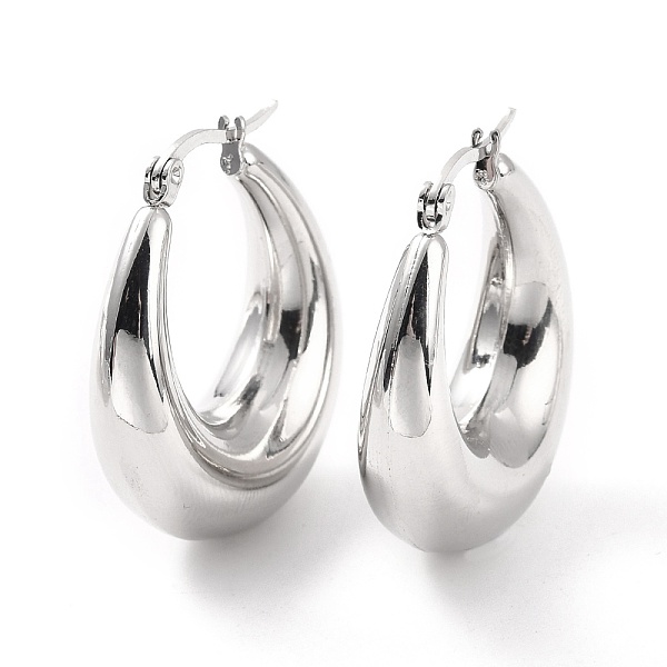 PandaHall 304 Stainless Steel Chunky Hoop Earrings for Women, Stainless Steel Color, 32x28x10mm, Pin: 0.6mm 304 Stainless Steel Ring
PandaHall 304 Stainless Steel Chunky Hoop Earrings for Women, Stainless Steel Color, 32x28x10mm, Pin: 0.6mm 304 Stainless Steel Ring