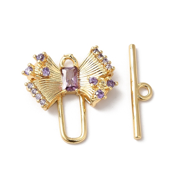 PandaHall Brass Toggle Clasp, with Glass, Bowknot, Golden, Lilac, 18.5x18x5mm, Bar: 4.5x20x1.5mm, Hole: 1mm Brass Bowknot Purple
PandaHall Brass Toggle Clasp, with Glass, Bowknot, Golden, Lilac, 18.5x18x5mm, Bar: 4.5x20x1.5mm, Hole: 1mm Brass Bowknot Purple