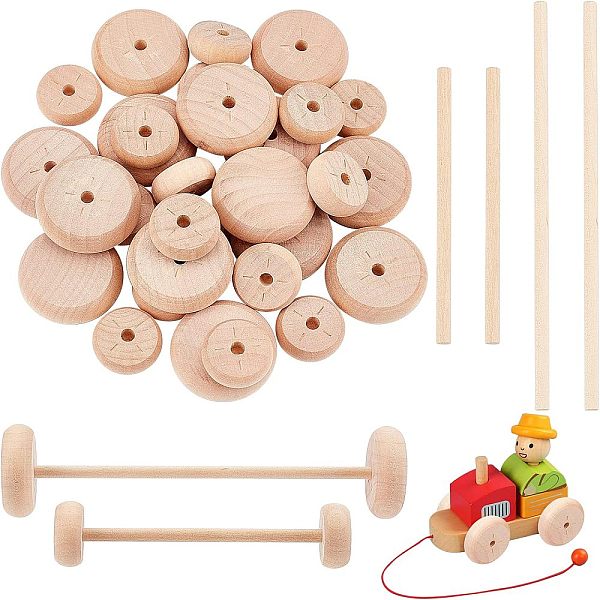 PandaHall OLYCRAFT 52Pcs 2Sizes Wood Wheels Unfinshed Wooden Wheel with Wooden Sticks Wooden Craft Wheels Tires with 4.5mm Holes for DIY..., Orange
PandaHall OLYCRAFT 52Pcs 2Sizes Wood Wheels Unfinshed Wooden Wheel with Wooden Sticks Wooden Craft Wheels Tires with 4.5mm Holes for DIY..., Orange