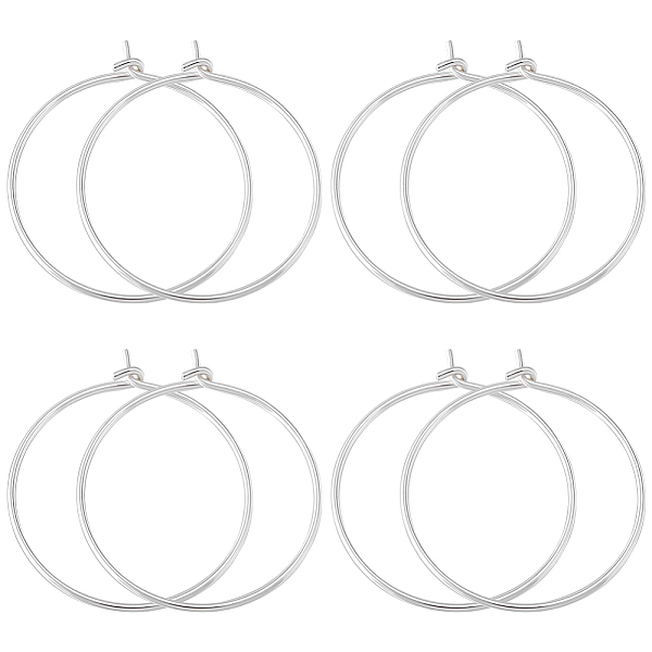 PandaHall Beebeecraft 4 Pairs 925 Sterling Silver Hoop Earring Findings, Wine Glass Charm Rings, Silver, 27x24x1mm, Pin: 0.7mm Sterling...
PandaHall Beebeecraft 4 Pairs 925 Sterling Silver Hoop Earring Findings, Wine Glass Charm Rings, Silver, 27x24x1mm, Pin: 0.7mm Sterling...