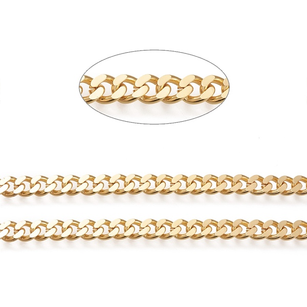 PandaHall 3.28 Feet Brass Cuban Link Chains, Chunky Curb Chains, Oval, Unwelded, Long-Lasting Plated, Real 18K Gold Plated, Link: 7.5x9x2mm...
PandaHall 3.28 Feet Brass Cuban Link Chains, Chunky Curb Chains, Oval, Unwelded, Long-Lasting Plated, Real 18K Gold Plated, Link: 7.5x9x2mm...
