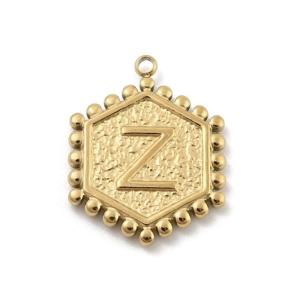 PandaHall 201 Stainless Steel Pendants, Golden, Hexagon with Letter Charm, Letter Z, 21x16.5x2mm, Hole: 1.5mm 201 Stainless Steel Letter Z
PandaHall 201 Stainless Steel Pendants, Golden, Hexagon with Letter Charm, Letter Z, 21x16.5x2mm, Hole: 1.5mm 201 Stainless Steel Letter Z