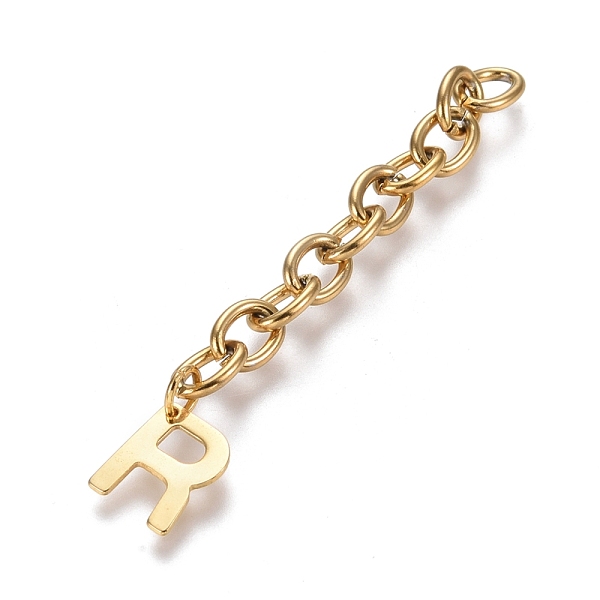 PandaHall 304 Stainless Steel Chain Extender, with Cable Chain and Letter Charms, Golden, Letter.R, 67.5mm, Link: 8x6x1.3mm, Letter R...
PandaHall 304 Stainless Steel Chain Extender, with Cable Chain and Letter Charms, Golden, Letter.R, 67.5mm, Link: 8x6x1.3mm, Letter R...