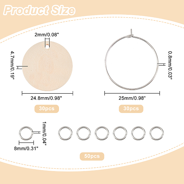 PandaHall 30 Pcs Wooden Wine Glass Charms, Wine Glass Charms Tags Wood Drink Markers with 30 Pcs Flat Round Wood Pendants 30 Pcs Hoop...
PandaHall 30 Pcs Wooden Wine Glass Charms, Wine Glass Charms Tags Wood Drink Markers with 30 Pcs Flat Round Wood Pendants 30 Pcs Hoop...