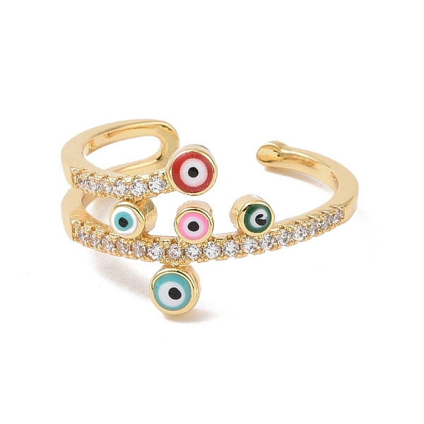 PandaHall Enamel Evil Eye Open Cuff Ring with Clear Cubic Zirconia, Real 18K Gold Plated Brass Jewelry for Women, Cadmium Free & Lead Free...
PandaHall Enamel Evil Eye Open Cuff Ring with Clear Cubic Zirconia, Real 18K Gold Plated Brass Jewelry for Women, Cadmium Free & Lead Free...