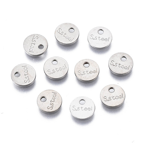 PandaHall 201 Stainless Steel Charms, Stamping Blank Tag, Flat Round with Word S.Steel, Stainless Steel Color, 6x1mm, Hole: 1.2mm 201...
PandaHall 201 Stainless Steel Charms, Stamping Blank Tag, Flat Round with Word S.Steel, Stainless Steel Color, 6x1mm, Hole: 1.2mm 201...