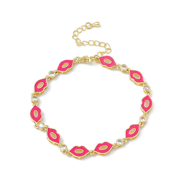 PandaHall Brass Micro Pave Cubic Zirconia Chain Bracelets, Enamel Style Lip Link Chain Bracelet for Women, with Chain Extender & Lobster...
PandaHall Brass Micro Pave Cubic Zirconia Chain Bracelets, Enamel Style Lip Link Chain Bracelet for Women, with Chain Extender & Lobster...