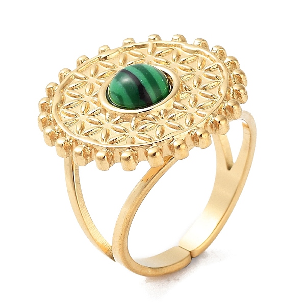 PandaHall Ion Plating(IP) 304 Stainless Steel Ring, Adjustable Synthetic Malachite Rings, Sun, 20mm, Inner Diameter: Adjustable Malachite...
PandaHall Ion Plating(IP) 304 Stainless Steel Ring, Adjustable Synthetic Malachite Rings, Sun, 20mm, Inner Diameter: Adjustable Malachite...