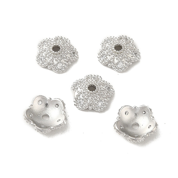 PandaHall Rack Plating Brass Beads Caps, with Clear Cubic Zirconia, Long-Lasting Plated, Lead Free & Cadmium Free, Flower, Platinum...
PandaHall Rack Plating Brass Beads Caps, with Clear Cubic Zirconia, Long-Lasting Plated, Lead Free & Cadmium Free, Flower, Platinum...