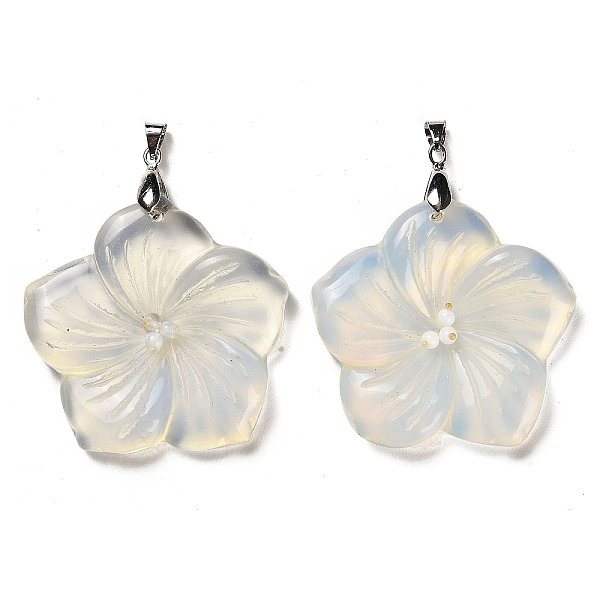 PandaHall Opalite Pendants, Flower Charms, with Platinum Plated Iron Snap on Bails, 46x47.5x7.5mm, Hole: 6x4mm Opalite Flower
PandaHall Opalite Pendants, Flower Charms, with Platinum Plated Iron Snap on Bails, 46x47.5x7.5mm, Hole: 6x4mm Opalite Flower