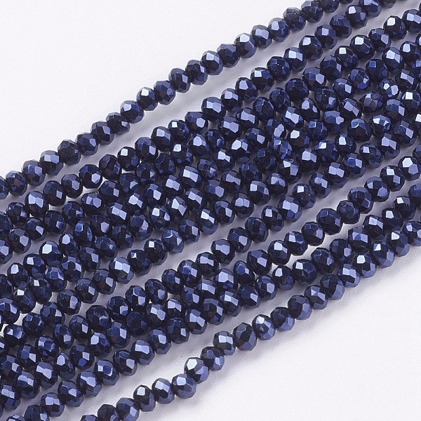 PandaHall Electroplate Glass Beads Strands, Full Plated, Faceted, Rondelle, Hematite Plated, 3x2mm, Hole: 0.8mm, about 185~190pcs/strand...
PandaHall Electroplate Glass Beads Strands, Full Plated, Faceted, Rondelle, Hematite Plated, 3x2mm, Hole: 0.8mm, about 185~190pcs/strand...
