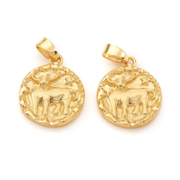 PandaHall Brass Pendants, Textured, Flat Round with Constellation/Zodiac Sign, Real 18K Gold Plated, Taurus, 16.5x14x2mm, Hole: 5x2.5mm...
PandaHall Brass Pendants, Textured, Flat Round with Constellation/Zodiac Sign, Real 18K Gold Plated, Taurus, 16.5x14x2mm, Hole: 5x2.5mm...