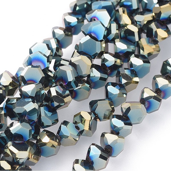 PandaHall Electroplate Glass Beads Strands, Full Plated, Faceted, Green Plated, 5x5.5x5.5mm, Hole: 1.2mm, about 78~80pcs/strand, 13.35...
PandaHall Electroplate Glass Beads Strands, Full Plated, Faceted, Green Plated, 5x5.5x5.5mm, Hole: 1.2mm, about 78~80pcs/strand, 13.35...