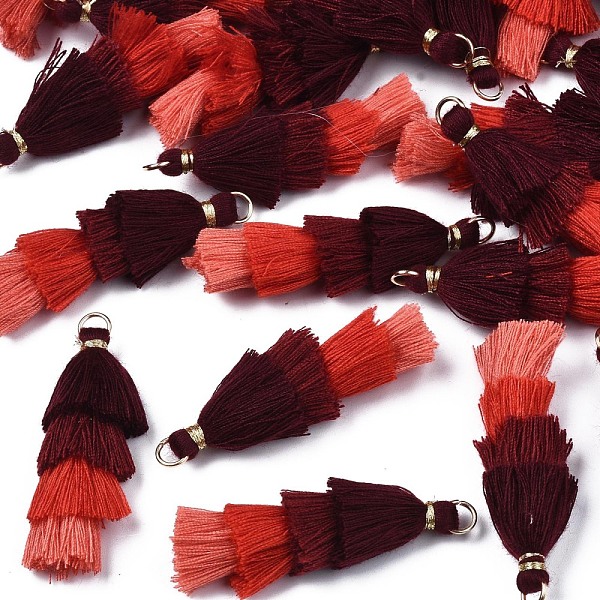 PandaHall Polycotton(Polyester Cotton) Layered Tassel Big Pendant Decorations, with Iron Findings, Golden, Dark Red, 48~55x12~15mm, Hole...
PandaHall Polycotton(Polyester Cotton) Layered Tassel Big Pendant Decorations, with Iron Findings, Golden, Dark Red, 48~55x12~15mm, Hole...