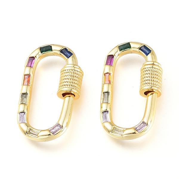 PandaHall Brass Micro Pave Cubic Zirconia Screw Carabiner Lock Charms, for Necklaces Making, Oval, Golden, Colorful, 23.5x13.5x5mm...
PandaHall Brass Micro Pave Cubic Zirconia Screw Carabiner Lock Charms, for Necklaces Making, Oval, Golden, Colorful, 23.5x13.5x5mm...