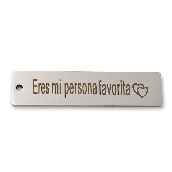 PandaHall 201 Stainless Steel Big Pendants, Rectangle with Word Eres Mi Persona Favorita Charms, Stainless Steel Color, 50x12x1.5mm, Hole...
PandaHall 201 Stainless Steel Big Pendants, Rectangle with Word Eres Mi Persona Favorita Charms, Stainless Steel Color, 50x12x1.5mm, Hole...
