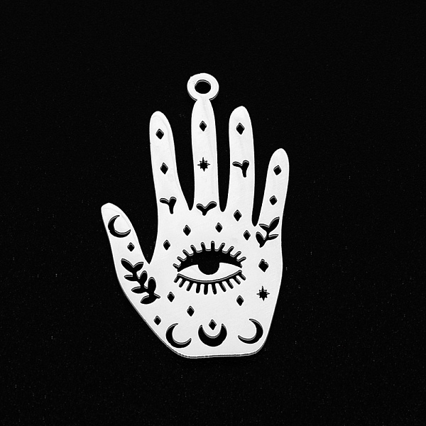 PandaHall 201 Stainless Steel Pendants, Laser Cut, Palm with Eye, Stainless Steel Color, 30x18x1mm, Hole: 1.6mm 201 Stainless Steel Palm
PandaHall 201 Stainless Steel Pendants, Laser Cut, Palm with Eye, Stainless Steel Color, 30x18x1mm, Hole: 1.6mm 201 Stainless Steel Palm