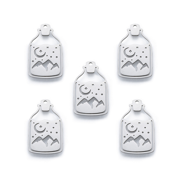 PandaHall 201 Stainless Steel Pendants, Bottle with Moon, Stainless Steel Color, 24.5x15x1mm, Hole: 1.6mm 201 Stainless Steel Bottle
PandaHall 201 Stainless Steel Pendants, Bottle with Moon, Stainless Steel Color, 24.5x15x1mm, Hole: 1.6mm 201 Stainless Steel Bottle