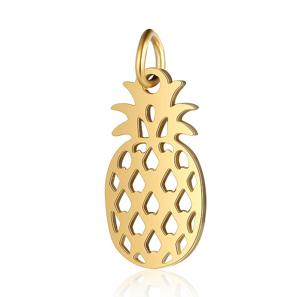 PandaHall 201 Stainless Steel Pendants, Pineapple, Golden, 28x16x1mm, Hole: 3mm 201 Stainless Steel Fruit
PandaHall 201 Stainless Steel Pendants, Pineapple, Golden, 28x16x1mm, Hole: 3mm 201 Stainless Steel Fruit
