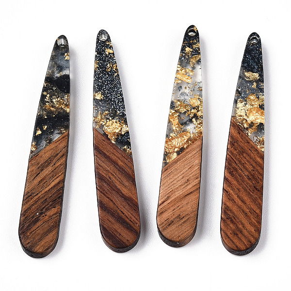PandaHall Transparent Resin & Walnut Wood Pendants, with Gold Foil, Teardrop Charms, Waxed, Black, 44x7.5x3.5mm, Hole: 1.5mm Resin+Wood...
PandaHall Transparent Resin & Walnut Wood Pendants, with Gold Foil, Teardrop Charms, Waxed, Black, 44x7.5x3.5mm, Hole: 1.5mm Resin+Wood...