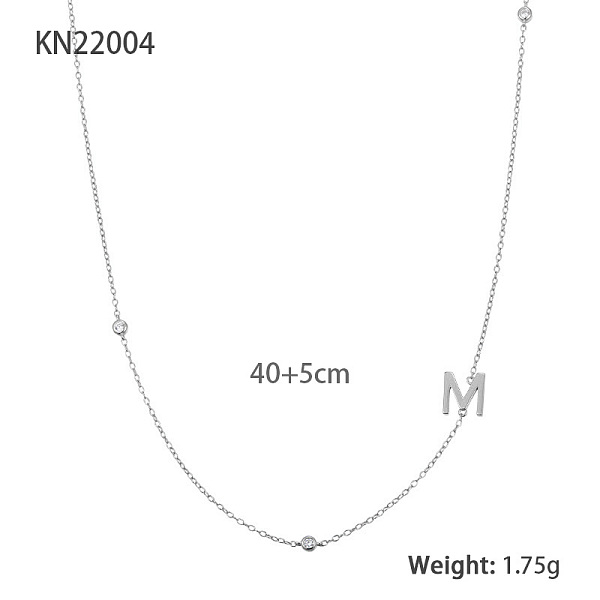 PandaHall S925 Sterling Silver Rhinestones Letter M Necklace, Simple and Elegant Clavicle Chain for Women Sterling Silver Letter
PandaHall S925 Sterling Silver Rhinestones Letter M Necklace, Simple and Elegant Clavicle Chain for Women Sterling Silver Letter