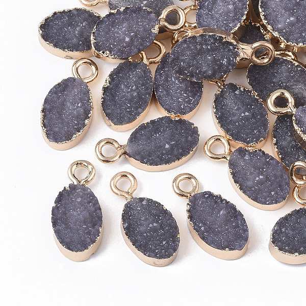 PandaHall Druzy Resin Pendants, with Edge Light Gold Plated Iron Loops, Oval, Dark Gray, 15~16x7.5x4mm, Hole: 1.8mm Iron+Resin Oval Gray
PandaHall Druzy Resin Pendants, with Edge Light Gold Plated Iron Loops, Oval, Dark Gray, 15~16x7.5x4mm, Hole: 1.8mm Iron+Resin Oval Gray
