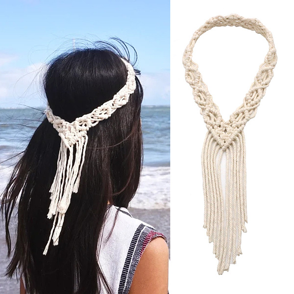 PandaHall Handmade Macrame Cotton Headband, Bohemian Hair Accessories Headpiece for Women Girls, Old Lace, 400mm Cloth
PandaHall Handmade Macrame Cotton Headband, Bohemian Hair Accessories Headpiece for Women Girls, Old Lace, 400mm Cloth