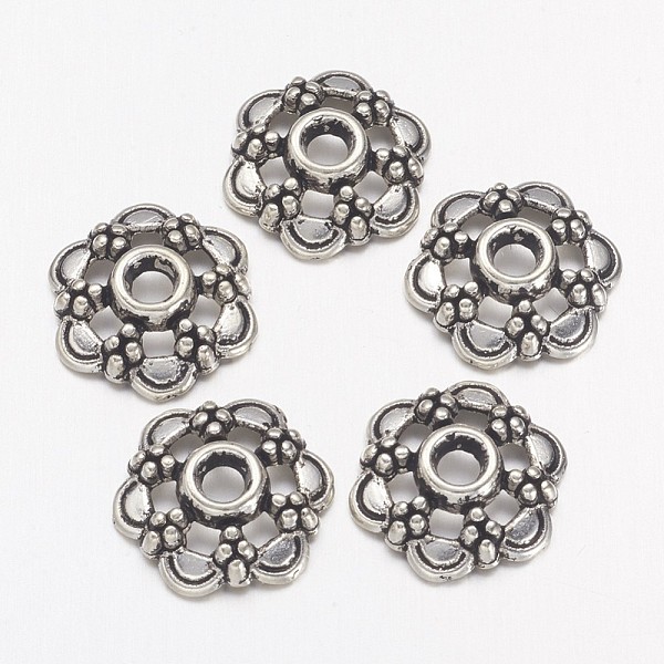 PandaHall Tibetan Silver Fancy Bead Caps, Lead Free & Cadmium Free, Flower, Antique Silver, about 13.5mm in diameter, Hole: 1.2mm Alloy
PandaHall Tibetan Silver Fancy Bead Caps, Lead Free & Cadmium Free, Flower, Antique Silver, about 13.5mm in diameter, Hole: 1.2mm Alloy