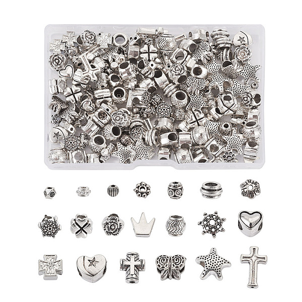 PandaHall Jewelry 200Pcs 20 Style Tibetan Style Alloy Beads, Mixed Shapes, Antique Silver, 3.5~12.5x3.5~12.5x1.5~8.5mm, Hole: 1~5mm...
PandaHall Jewelry 200Pcs 20 Style Tibetan Style Alloy Beads, Mixed Shapes, Antique Silver, 3.5~12.5x3.5~12.5x1.5~8.5mm, Hole: 1~5mm...