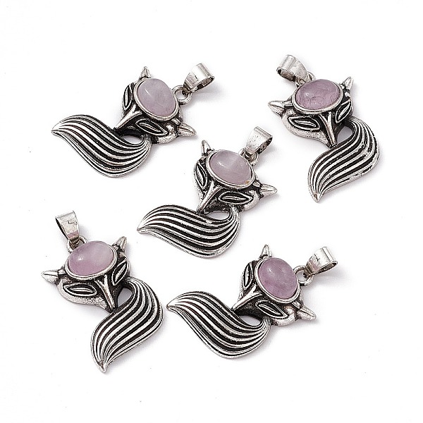 PandaHall Natural Kunzite Pendants, Fox Charms, with Antique Silver Color Brass Findings, 29x19x8mm, Hole: 4~5x3.5mm Kunzite Fox
PandaHall Natural Kunzite Pendants, Fox Charms, with Antique Silver Color Brass Findings, 29x19x8mm, Hole: 4~5x3.5mm Kunzite Fox